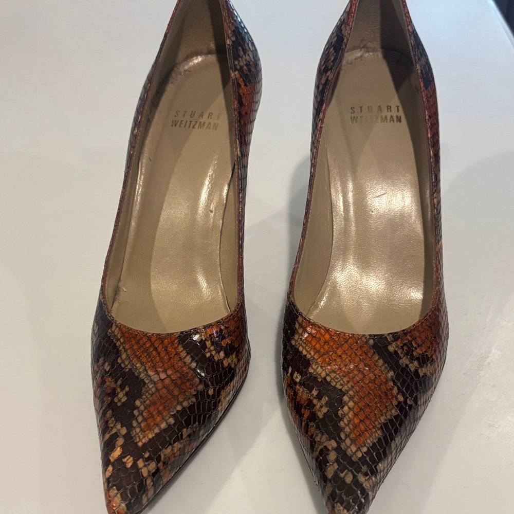 Stuart Weitzman Multicolor Snakeskin Heels